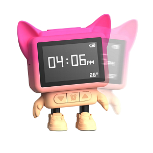 Танцующая колонка-часы MOB "Pink orange"